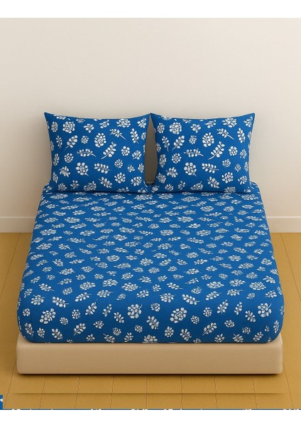 Çift Kişilik Desenli Lastikli Çarşaf Seti 160X200 cm + 2 Adet Yastık Kılıfı 50X70
