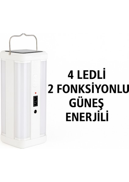 Güneş Enerjili Çok Fonksiyonlu Taşınabilir Kamp Lambası – Su Geçirmez LED Fener