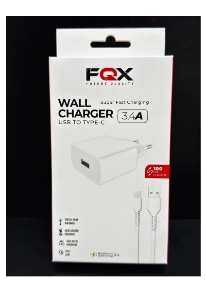 Fqx Wall Charger USB To Type-C 3.4A Şarj Cihazı fiyatları