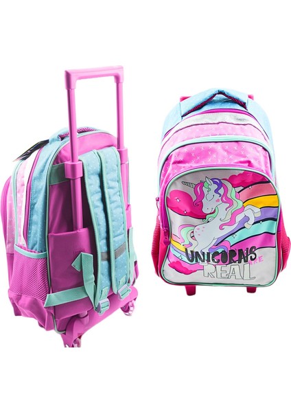 3 Bölmeli Unicorn Çekçekli Okul Sırt Çantası (160411) modelleri