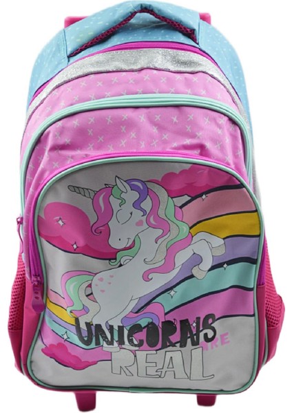 3 Bölmeli Unicorn Çekçekli Okul Sırt Çantası (160411) fırsatları