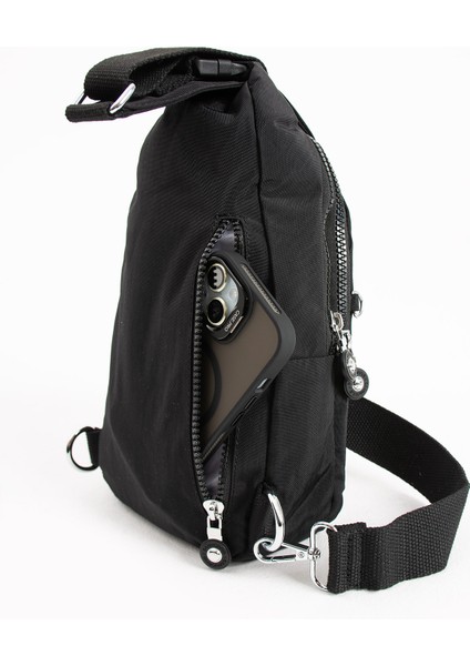 Kadın Krınkıl Kumaş Suya Dayanıklı Çapraz Askılı Para Cüzdanlıklı Çanta