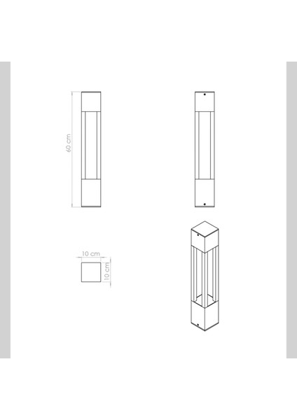 Mavora 60 cm Yürüyüş Yolu Bahçe Aydınlatması | Modern Bollard Aydınlatma | Antrasit fiyatları