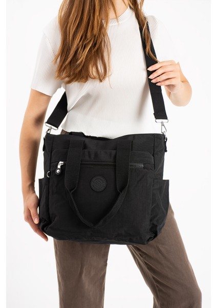 Kadın Büyük Boy Bölmeli Suya Dayanıklı Paraşüt Kumaş Çapraz ve Omuz Askılı Çanta modelleri