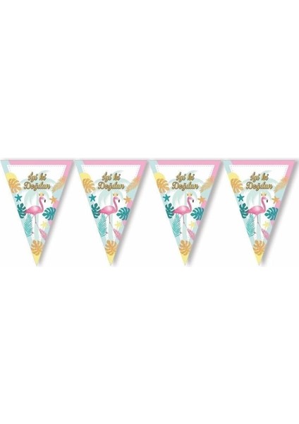Pembe Flamingo Flama - 2 Metre, Renkli ve Şık Dekorasyon Süsleri