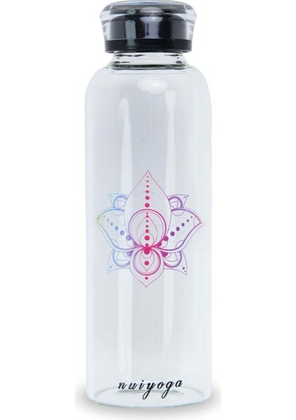 Turuncu Şeffaf Cam Matara, 500 Ml, Şık ve Hafif Seyahat Için Uygun