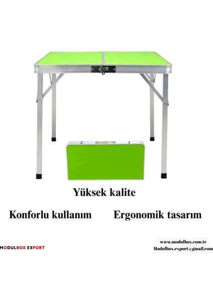 KATLANABİLİR KAMP MASASI, ALÜMİNYUM, 80X80 ÖLÇÜ, PİKNİK MASASI