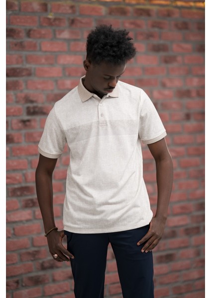 Regular Fit Likralı Çizgili Polo Yaka T-Shirt modelleri