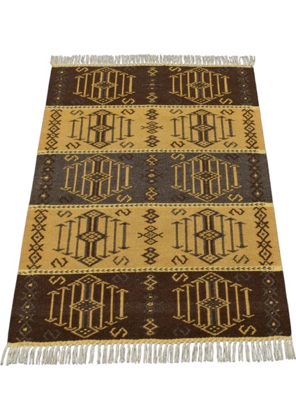 El Dokuma Modern Tarz Özel Tasarım Yün Kilimi 0148 - Yeni - Çok Renkli