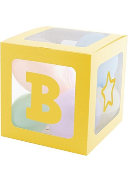 Şeffaf Balon Kutusu 25 Cm, Makaron Sarı, Kutulu Balon Seti, Renkli Dekorasyon Malzeme modelleri