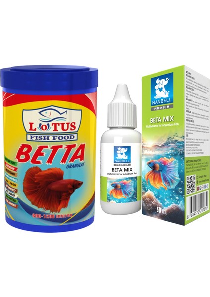 Beta 100ML Balık Yemi Kutu, Mix Multivitamin 50CC