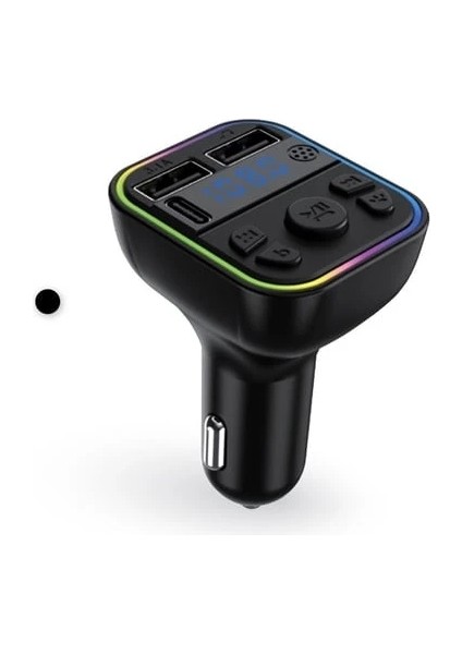 Aft-12 Wireless, 1A 2xusb, Tf Kartlı Type-C, Rgb Işıklı Fm Transmitter