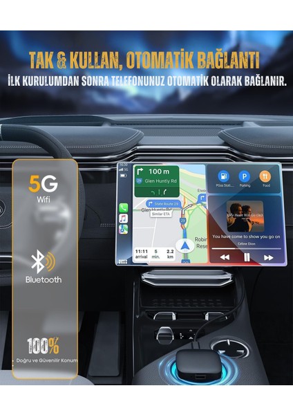 Wireless Carplay ve Android Auto Dönüştürücü | Netflix & Youtube Destekli 3 In 1 Aı Box Lite | Tf Kart & USB Girişli | Carplay Dongle Adaptör fırsatları
