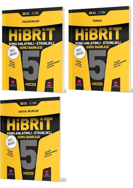 2025 5. Sınıf Fen Bilimleri + Türkçe + Sosyal Hibrit - Konu Seti 3 Kitap