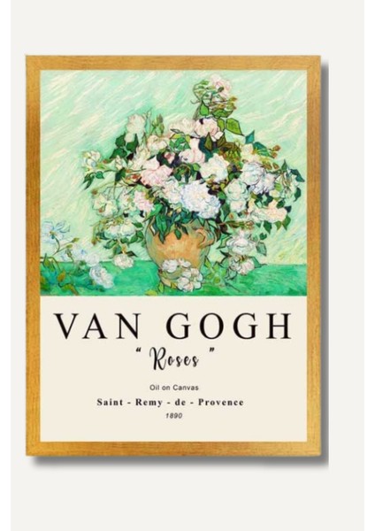 Van Gogh ''roses'' | Çerçeveli Mdf Tablo |