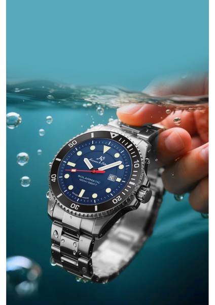 Solarmatic Güneş Enerjili Swiss Made Çelik Platin Erkek Kol Saati modelleri