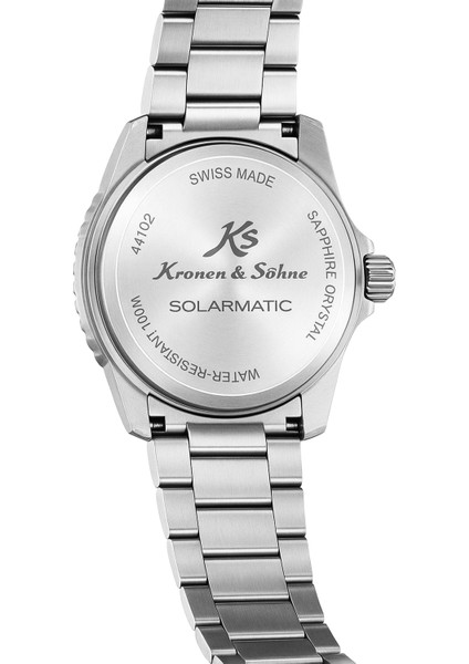 Solarmatic Güneş Enerjili Swiss Made Çelik Platin Erkek Kol Saati