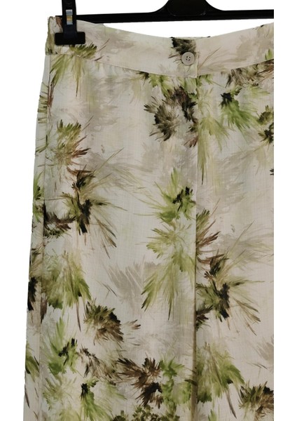 3213 Sedna Desenli Beli Lastikli Pantolon modelleri