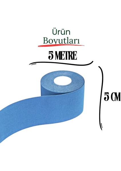 Yüksek Kalite Kinezyo Bant Seti, Bel, Diz, Omuz, Boyun, Sırt ve Bacak Için Mavi modelleri