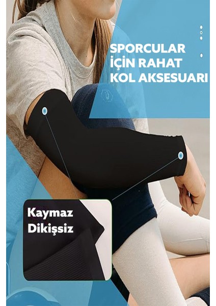 Nefes Alabilir, Çok Amaçlı Siyah Spor Kolluk, Bisiklet, Koşu ve Sürüş Için Ideal