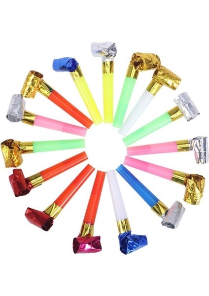 20 Adet Renkli Uzayan Sesli Doğum Günü Partisi Düdüğü Seti fırsatları