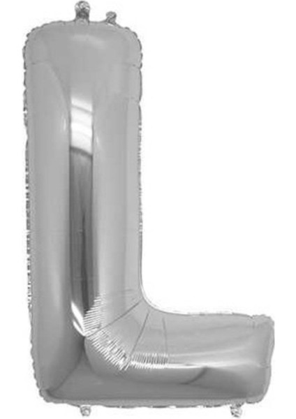 L Harf Gümüş Folyo Balon, 16 Inç, Beyaz, Eğlence ve Kutlamalar Için Ideal