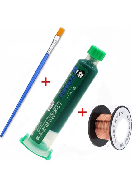 Çok Amaçlı Üçlü Set Mechanic Best Uv Anakart Pcb Bord Lehimleme Yalıtım Boyası 10CC ve Yol Çekme Teli 3in1