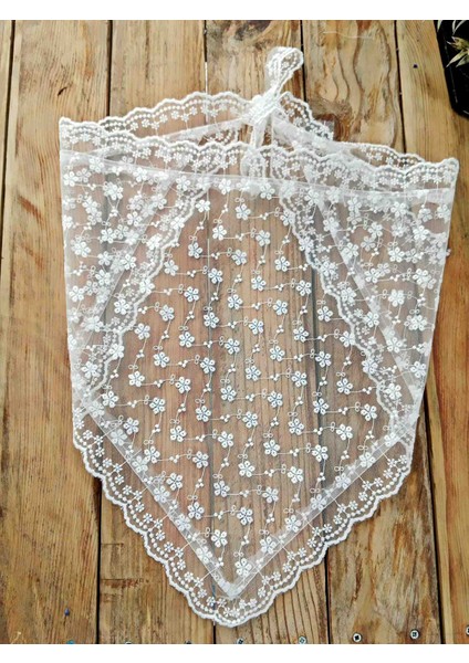 Kendinden Bağlamalı - Dantel Fisto Kumaş Bandana – Üçgen Form, El Yapımı