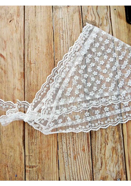 Kendinden Bağlamalı - Dantel Fisto Kumaş Bandana – Üçgen Form, El Yapımı fiyatları