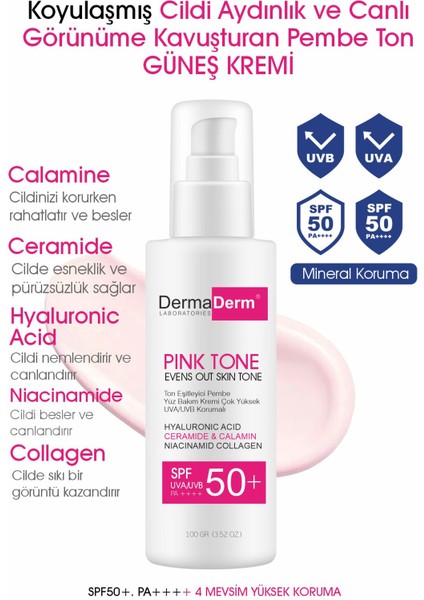 3 Adet +50 SPF Ton Eşitleyici Yüz Bakım Ve Güneş Kremi 100 gr X 3