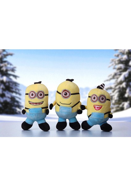 Despicable Me Minions Çılgın Hırsızlar Stuart Dave Bob 3’lü Peluş Oyuncak Uyku & Oyun Arkadaşı
