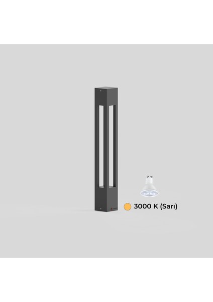 Mavora 75 cm Yürüyüş Yolu Bahçe Aydınlatması | Modern Bollard Aydınlatma | Antrasit