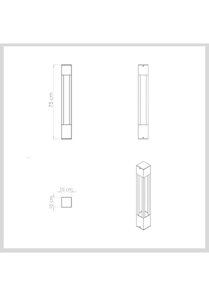 Mavora 75 cm Yürüyüş Yolu Bahçe Aydınlatması | Modern Bollard Aydınlatma | Antrasit fiyatları