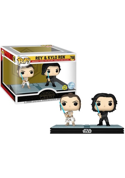 Pop Moment Disney Star Wars - Rey & Kylo Ren Glows In The Dark Special Edition NO:758
