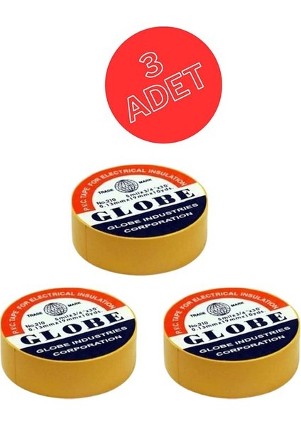 3 Adet Pvc Izolasyon Elektrik Bant "0.13XMM19XMM10YDS"