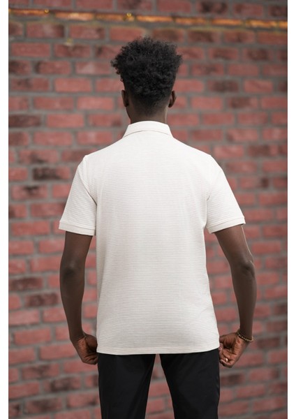 Rahat Kesim Örme Dokumalı Cepli Polo Yaka T-Shirt modelleri