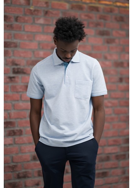 Rahat Kesim Örme Dokumalı Cepli Polo Yaka T-Shirt modelleri