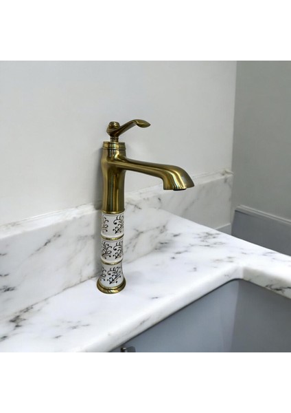Antik Gold Çanak Lavabo Armatür Antik Gold Vintage Model Çanak Lavabo