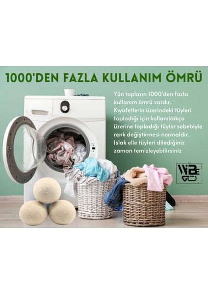 Karışık 6 Adet Çamaşır Yün Keçe Kurutma Topu Esans ve Kese Hediyeli fiyatları