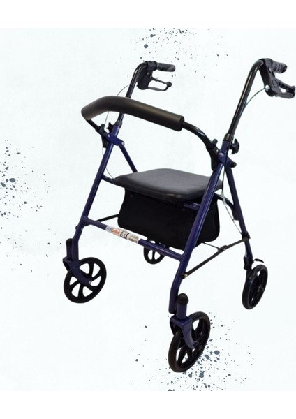 Alüminyum Rollatör Yüksek Kalite Yürümeye Yardımcı Oturaklı Çantalı Tekerlekli Rollatör