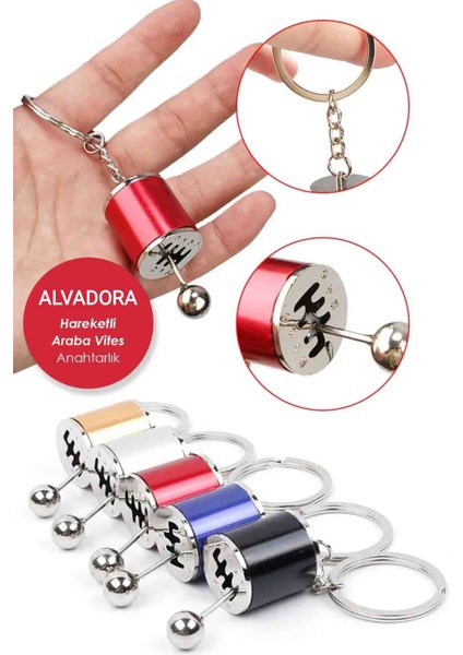 Araba Vitesi Şeklinde Metal Anahtarlık Spor Vites Tasarımlı Şık Otomobil Aksesuarı Hediyelik Model