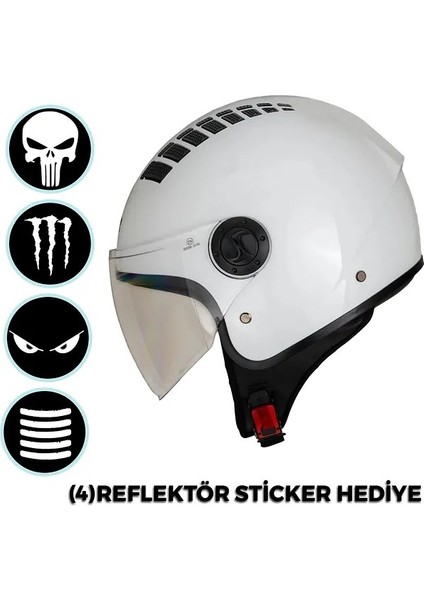 Kask Çenesiz 230 Ece Belgeli - Beyaz