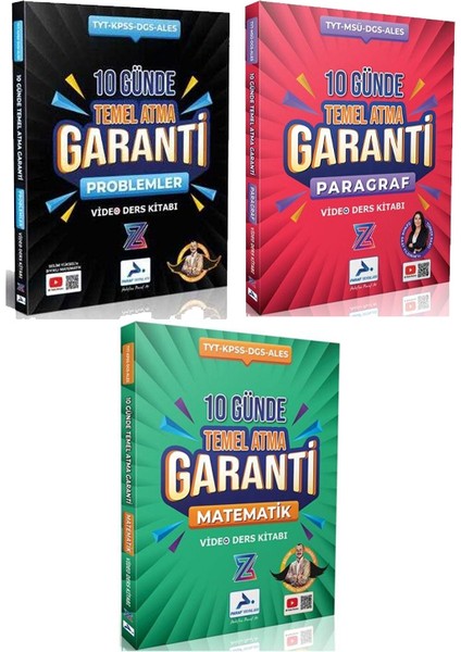 Paraf 2026 Tyt Kpss Dgs Ales 10 Günde Temel Atma Paragraf + Problem + Matematik Video Ders 3 Lü Set