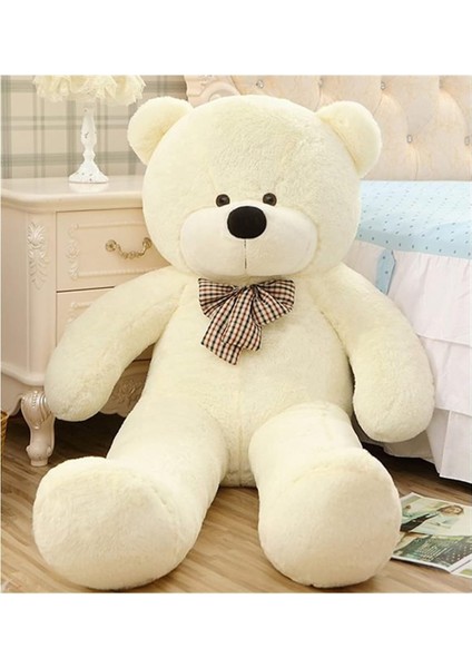 Özel Hediye - 140 cm Papyonlu Peluş Ayıcık. 140CMAYI (Beyaz)