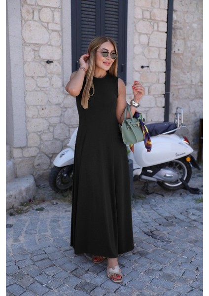 Miracotton Kadın Sıfır Kollu Bisiklet Yaka Viskon Elbise fiyatları