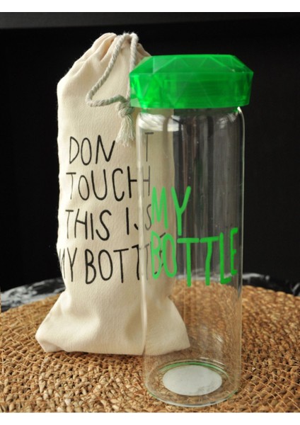 Yeşil Kapaklı 550 ml Borosilikat Cam Matara, Sağlıklı ve Şık Tasarım