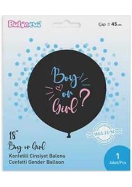 Doğa Parti Evi 18 Inç Konfetli Mavi Balon, Cinsiyet Belirleme, 1 Adet fiyatları