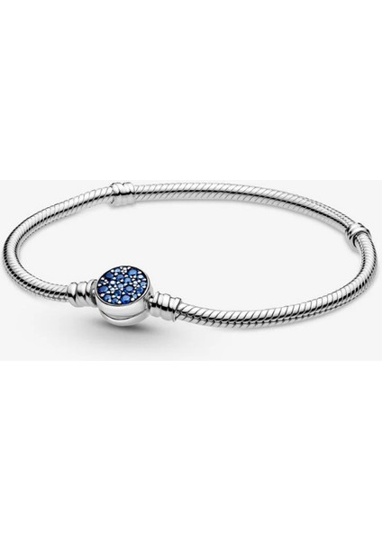 Mavi Disk Klipsli Gümüş Bileklik Charm Taşıyıcı fiyatları