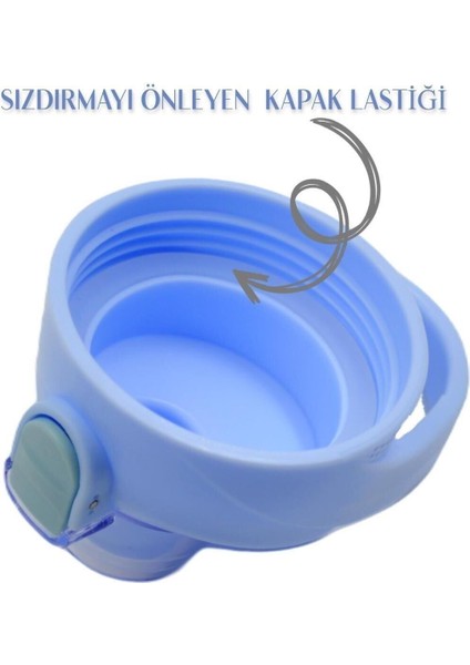 Pastel Renkli 1100 ml Sızdırmaz Kapaklı Motivasyon Matara Hediye Stickerlı Mavi fırsatları