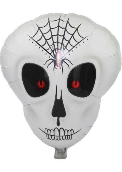Renkli Örümcek Ağ Desenli Iskelet Folyo Balon, Şık ve Eğlenceli Dekorasyon Seçeneği